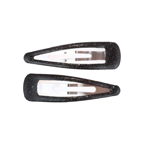 Righe e pois - Paar Haarspangen mit schwarzem Glitzer – 7 cm – Haarspangen für Damen und Mädchen – 2 Stück von Righe e Pois