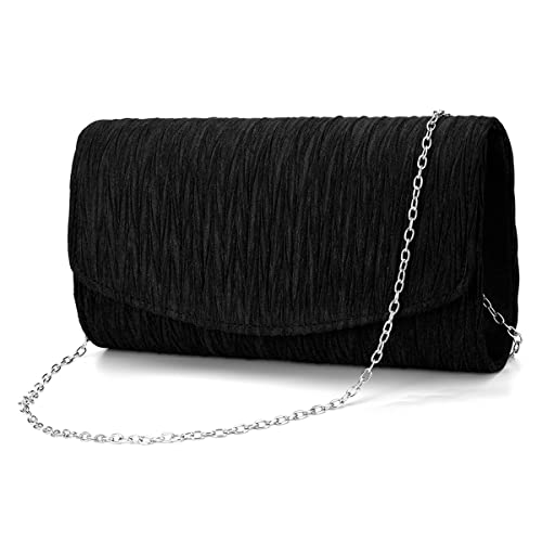 Right 20 Damen Clutch,Elegante Plissiert Kettentasche Handtasche Clutch Umschlag Crossbody Schultertasche Damen Glitzer Tasche Abendtasche Klein Umhängetasche von Right 20