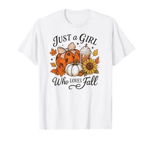 Just a Girl Who Loves Herbst Kürbis Herbst Kaffee T-Shirt von RightUR Fall Vibes