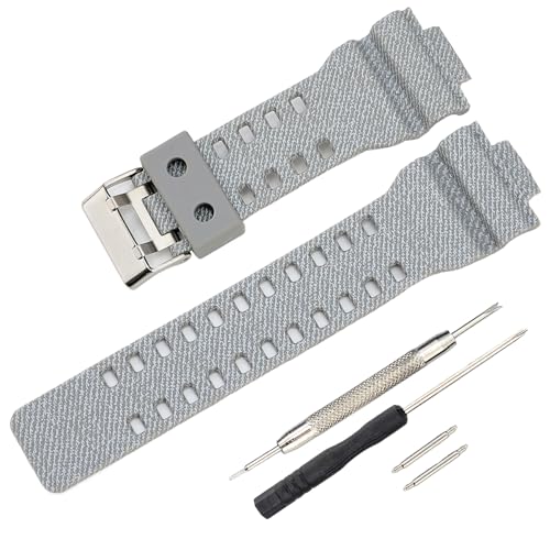 G-Shock replacement watch bands for Casio G-Shock GLS-8900/GW-8900/GA-110/GA-100C/GA-120/GD-110/GLS-100 (Weave Grey) von Rihahisy