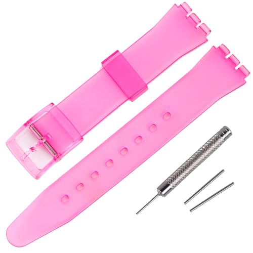 Rihahisy Ersatz-Uhrenarmband aus Silikonkautschuk für Swatch, 17 mm von Rihahisy