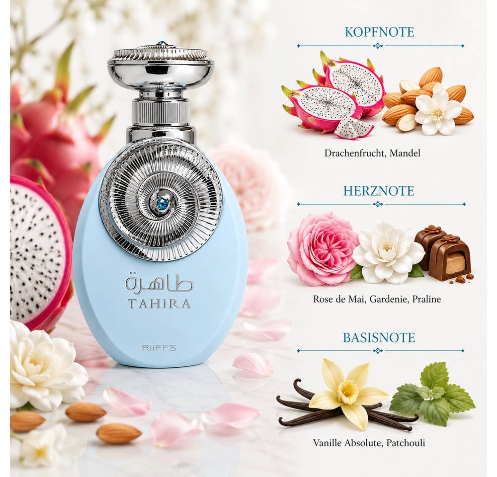 Riiffs Duft-Set Riiffs TAHIRA Extrait de Parfum 100ml + Parfumzerstäuber (leer) von Riiffs