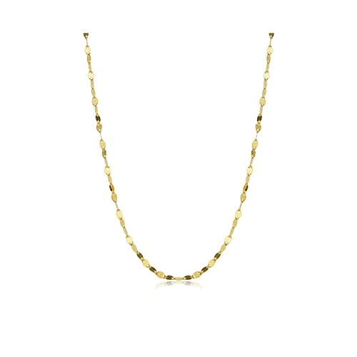Rikelus 9K Solid Gold Spiegel Kette Halskette, 1.8MM Dainty Gelb Gold Diamant Schnitt Italienische Spiegel Link Kette Halskette Schmuck Geschenk für Frauen, 45cm von Rikelus