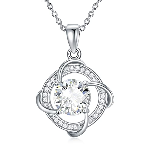 Rikelus Unendlichkeit Halskette mit Natürlicher Diamant 925 Silber für Damen Mädchen,1 carat Moissanit Unendlichkeit Anhänger Halskette Diamant Schmuck Geschenke für Geburtstag Weihnachten 45+5 cm von Rikelus