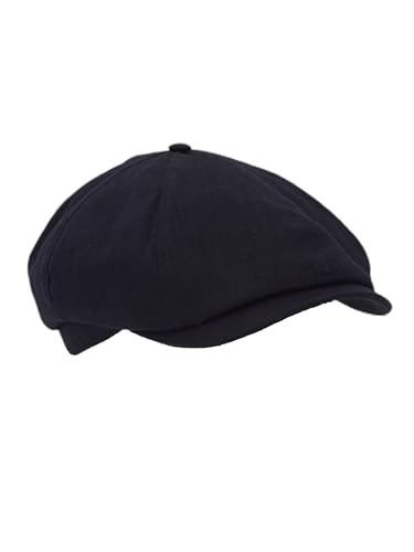Riki Browns Herren Sommer Leinen Schiebermütze - 100% Irischer Newsboy Hut - Hergestellt in Italien - Mitternachtsblau von Riki Browns