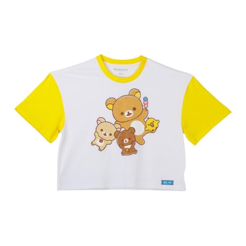 Rilakkuma San-X Original 20th Anniversary USA Tour Limited Crop Top – Gelb, gelb, Groß von Rilakkuma