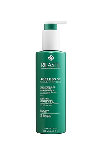 Rilastil Ageless SC Sebum Control, reinigendes und ausgleichendes Gesichtsreinigungsgel mit Alfa Bioma Complex und Salicylsäure mit sebonormalisierender Wirkung, 250 ml Rilastil Ageless SC Sebum Control, reinigendes und ausgleichendes Gesichtsreinigungsgel mit Alfa Bioma Complex und Salicylsäure mit sebonormalisierender Wirkung, 250 ml von Rilastil