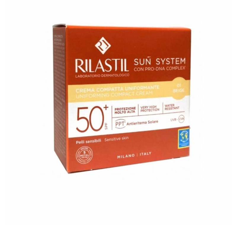 Rilastil Tagescreme Sun System Uniform Compact Creme Spf50 Farbton 01 Beige 10g von Rilastil