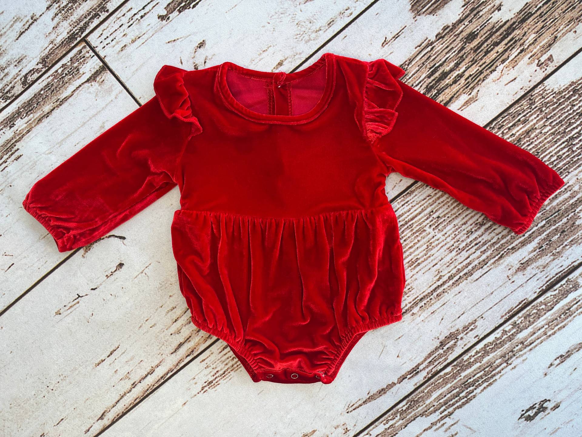 Baby Mädchen Roter Samt Romper | Neugeborenes Nach Hause Kommen Outfit 1. Geburtstag Für Langärmliger Strampler Kleinkinder Und von RileyGraceFashion