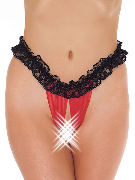 Ouvert-Slip, rot/schwarz (One Size) von Rimba