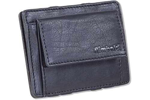 VERWANDLUNGSBÖRSE von RIMBALDI Geldbeutel Magic Wallet SUPERFLACH RFID Blocker Rind-Nappaleder Schwarz von Rimbaldi