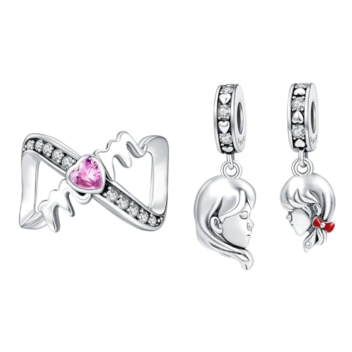Rimgoris 925 Sterling Silber Charm für Damen-Armbänder, Halskette, Familie, Mutter, baumelnde Charms, Damen-Armband-Charm, 2er-Pack von Rimgoris