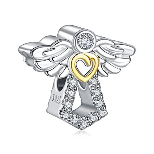 Rimgoris 925 Sterling Silber Charm für Damen Armbänder Halskette Engelsflügel LOVE Charm Armband für Damen von Rimgoris