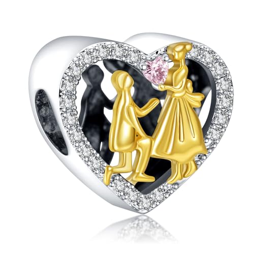 Rimgoris 925 Sterling Silber Charm für Damen Armbänder Halskette Herz Liebe Ehe für immer Liebe Charm Armband für Damen von Rimgoris