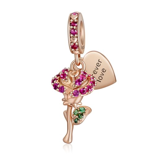 Rimgoris 925 Sterling Silber Charm für Damen Armbänder Halskette Roségold Rosenherz ewige Liebe Charm Armband für Damen Rimgoris 925 Sterling Silber Charm für Damen Armbänder Halskette Roségold Rosenherz ewige Liebe Charm Armband für Damen von Rimgoris