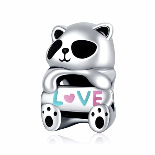 Rimgoris 925 Sterling Silber Charm für Frauen Armbänder und Halskette - Cartoon Panda Puppe Liebe von Rimgoris