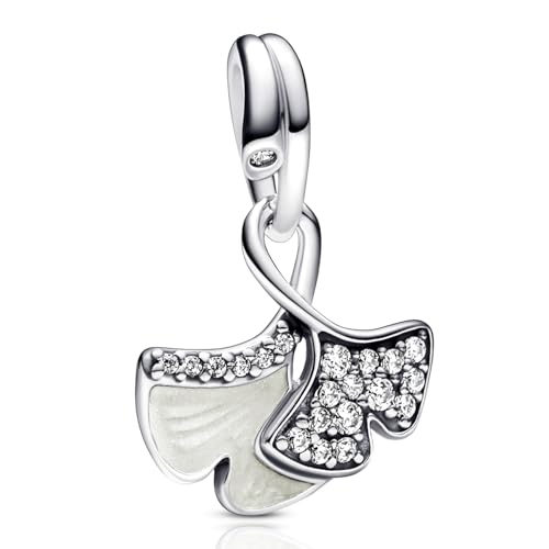 Rimgoris 925 Sterling Silber Charm für Frauen Armbänder Halskette Pflanze Aprikosenblatt Diamant 5A Zirkonia Valentinstag Geburtstag Muttertag Geschenk Charms für Frauen von Rimgoris