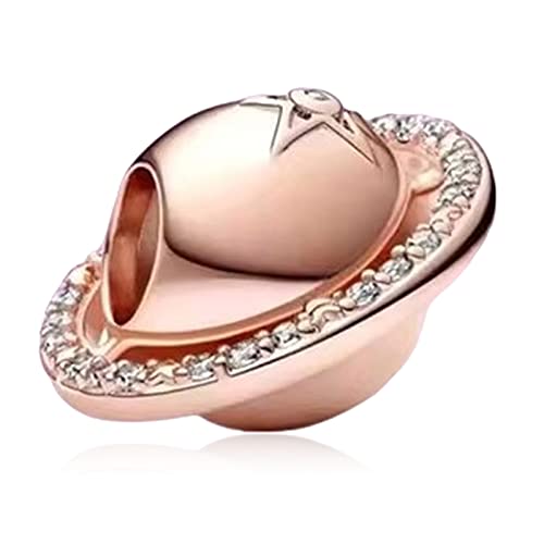 Rimgoris 925 Sterling Silber Charm für Frauen Armbänder Halskette Rose Gold Planet Dangle Charm Geschenk von Rimgoris