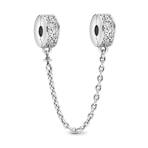 Rimgoris 925 Sterling Silber Charme für Frauen Armbänder Halskette Muttertag Verschluss Kristall Sicherheitskette Dangle Charm Geschenk von Rimgoris