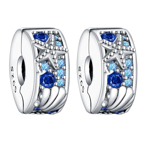 Rimgoris 925 Sterling Silber Charme für Frauen Armbänder Halskette Ozean Muschel Seestern Clips baumeln Charme Geschenk 2er Pack Rimgoris 925 Sterling Silber Charme für Frauen Armbänder Halskette Ozean Muschel Seestern Clips baumeln Charme Geschenk 2er Pack von Rimgoris