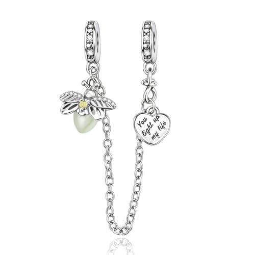 Rimgoris 925 Sterling Silber Damen Armbänder Halskette Glühwürmchen Sicherheitskette Anhänger Damen Armband Charm Muttertag mit Zirkonia von Rimgoris