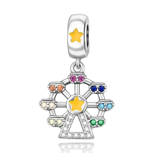 Rimgoris 925 Sterling Silber Damen Armbänder Halskette Riesenrad Anhänger Damen Armband Charm Muttertag mit Zirkonia von Rimgoris