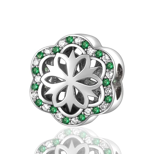 Rimgoris Damen-Armbänder aus 925er Sterlingsilber mit Kleeblatt-Anhänger zum Muttertag mit Zirkonia. von Rimgoris