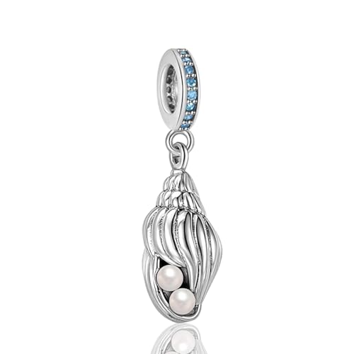 Rimgoris Damen-Armbänder aus 925er Sterlingsilber mit Perlen-Muschel-Anhänger aus der Ozean-Serie und Charm-Anhänger zum Muttertag mit Zirkonia von Rimgoris