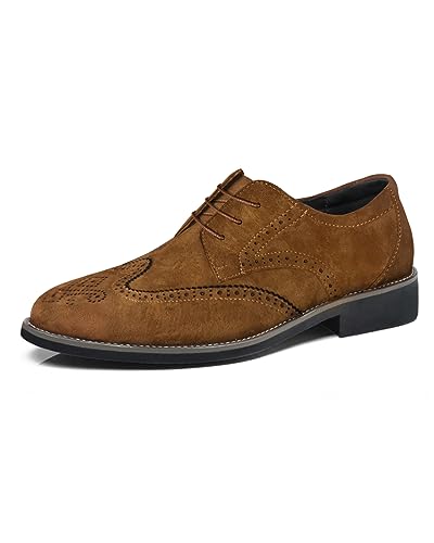 Rimhold Herren Wildleder Oxford-Schuhe Elegante Hochzeit Schuhe Leder Schnürung Klassische Büroschuhe Farbe gelb 44EU von Rimhold
