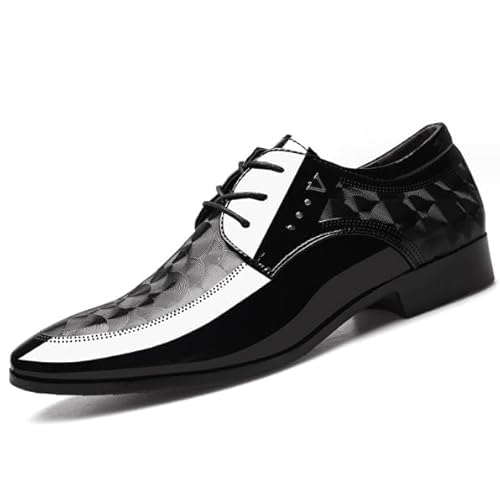 Rimhold Herren formelle Schuhe Business Oxford Schuhe Lackleder Schnürschuhe Klassische Brock Hochzeit Schuhe Schwarz 42eu von Rimhold