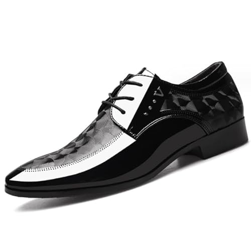 Rimhold Herren formelle Schuhe Business Oxford Schuhe Lackleder Schnürschuhe Klassische Brock Hochzeit Schuhe Schwarz 44eu von Rimhold