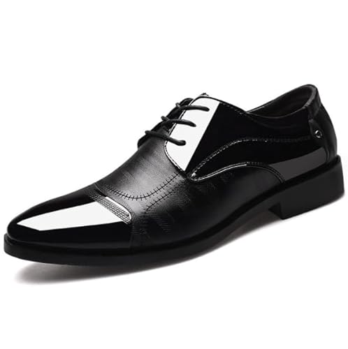 Rimhold Herren formelle Schuhe Business Oxford Schuhe Lackleder Schnürschuhe Klassische Brock Hochzeit Schuhe Schwarz 46eu von Rimhold
