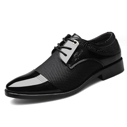 Rimhold Herren formelle Schuhe Business Oxford Schuhe Lackleder Schnürschuhe Klassische Brock Hochzeit Schuhe Schwarz 46eu von Rimhold