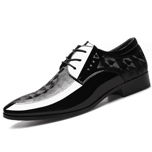 Rimhold Herren formelle Schuhe Business Oxford Schuhe Lackleder Schnürschuhe Klassische Brock Hochzeit Schuhe Schwarz 47eu von Rimhold