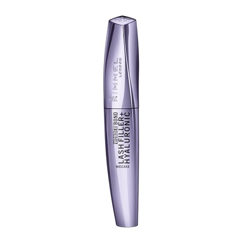 Rimmel Wonder'Bond Lash Filler + Hyaluronic, Mascara, 001 Black, hydratisierte und genährte Wimpern, sichtbar dichtere und dickere Wimpern, Hyaluronsäure, schmierfest, blättert nicht ab, 11 ml von Rimmel London