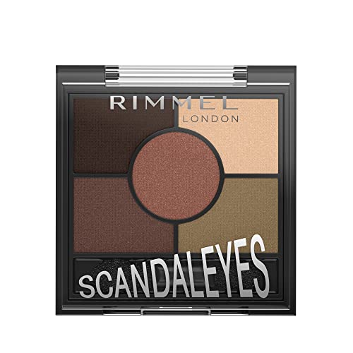 Rimmel London Scandaleyes Lidschatten-Palette mit 5 Pfannen, Brixton Brown, Creme von Rimmel London