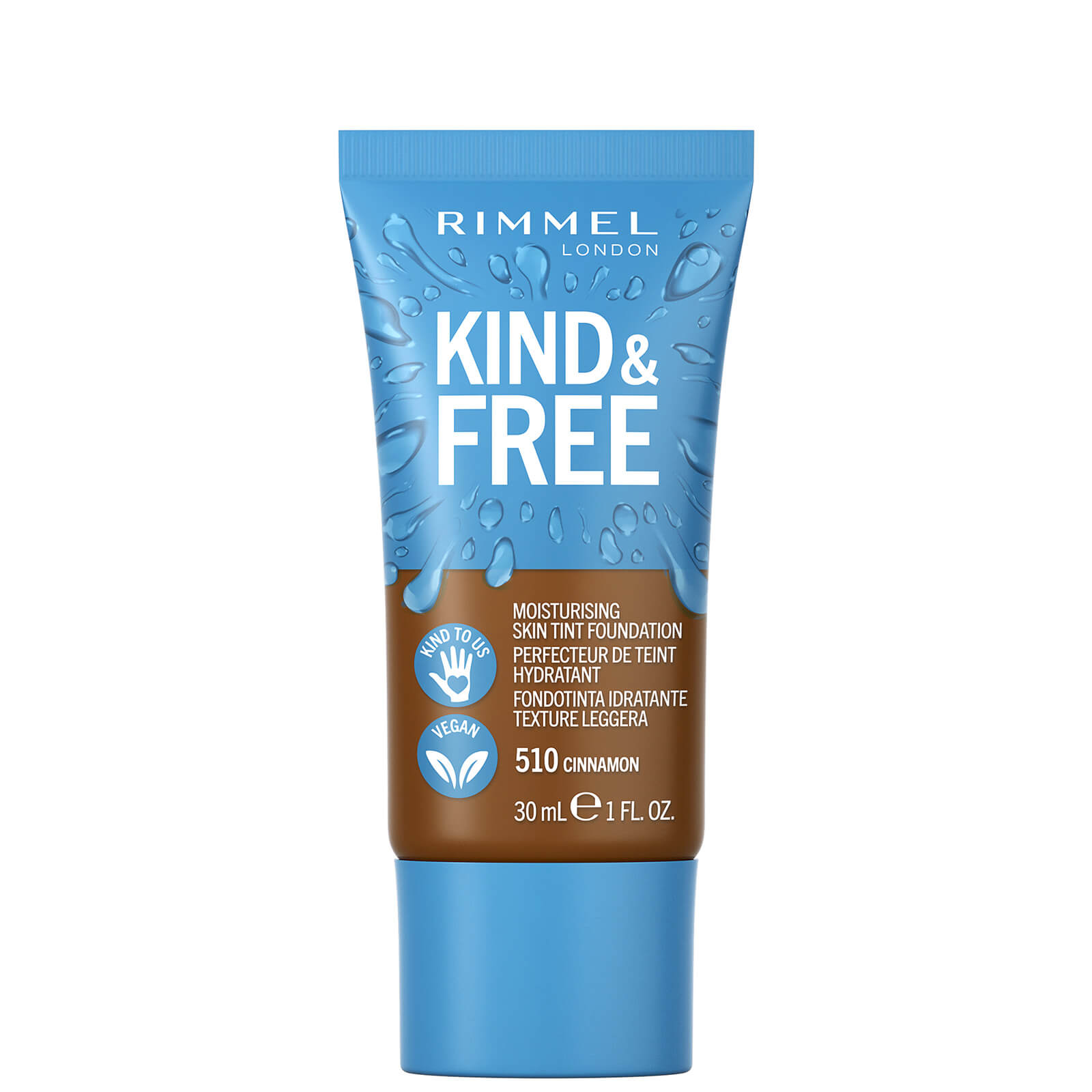 Rimmel Kind and Free Skin Tint Moisturising Foundation 30ml (Various Shades) - Cinnamon von Rimmel