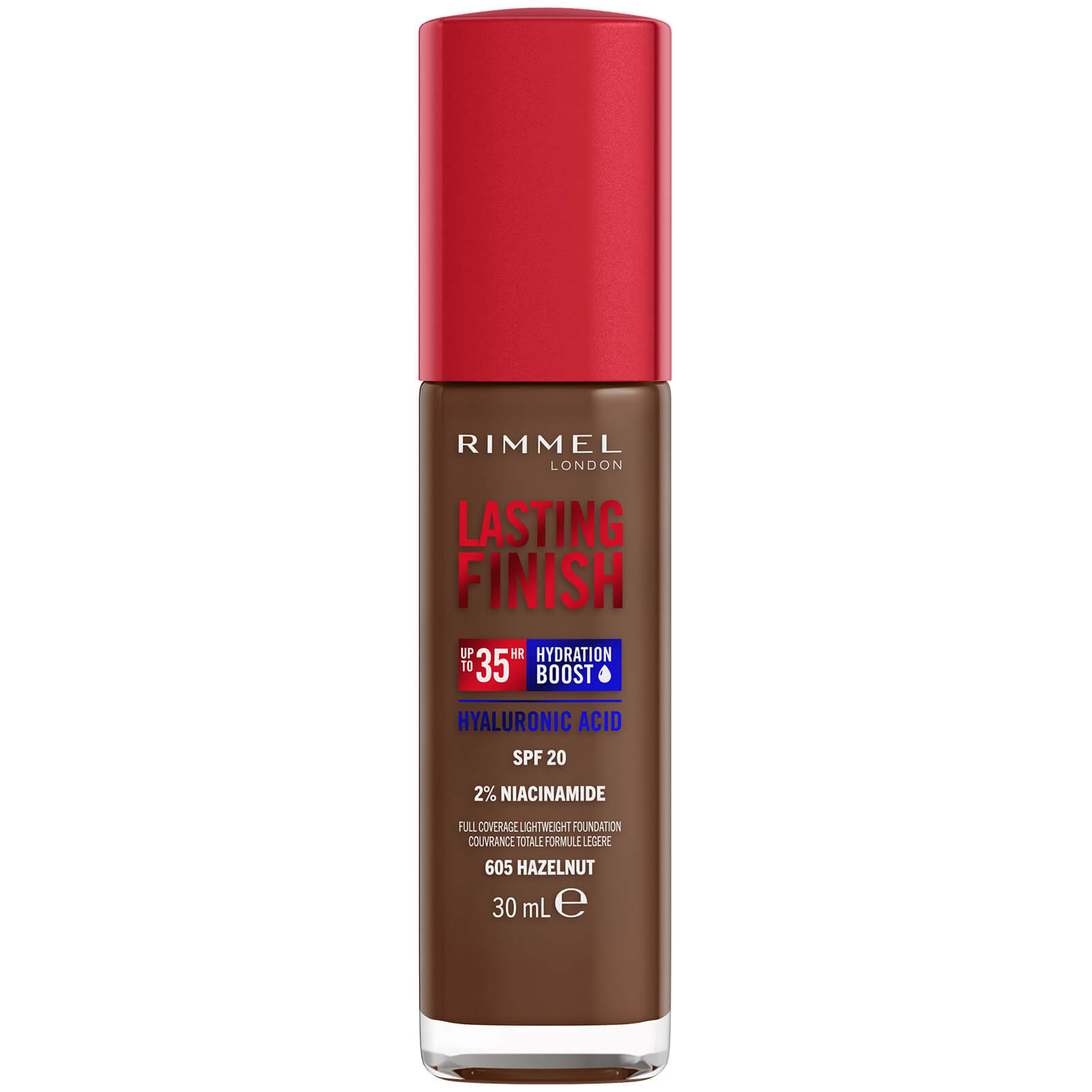 Rimmel Lasting Finish 35Hr Foundation 30ml (Various Shades) - 605 Hazelnut von Rimmel