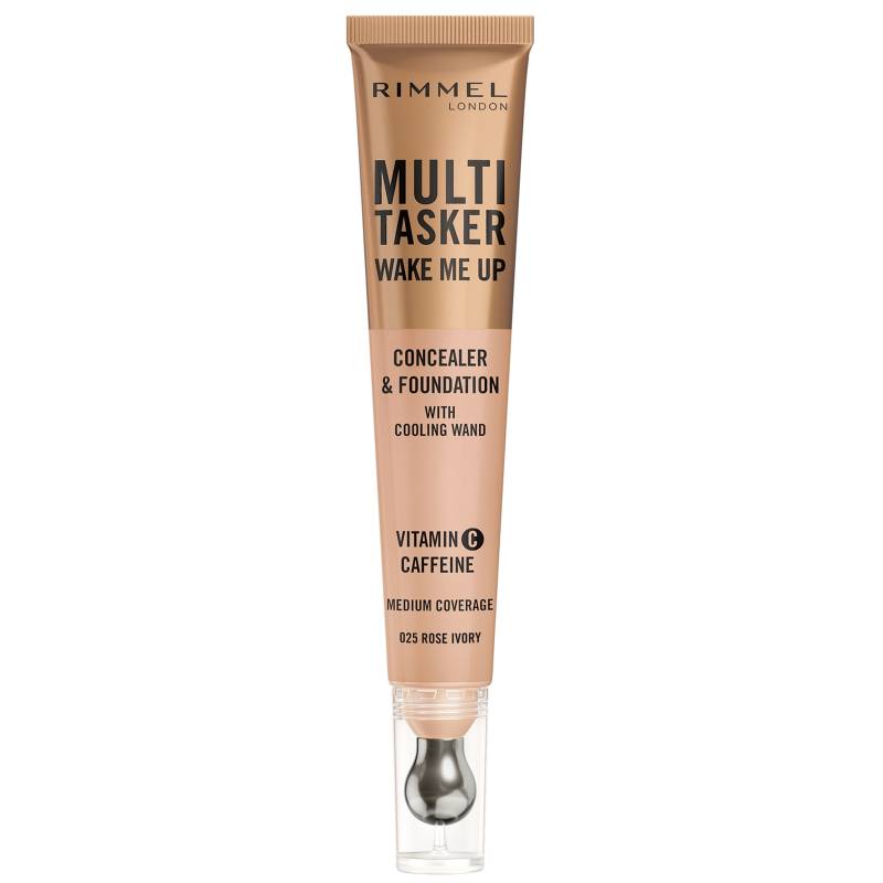 Rimmel Multi-Tasker Wake Me Up Foundation und Concealer 20 ml (Verschiedene Farbtöne) - 025 Rose Ivory von Rimmel