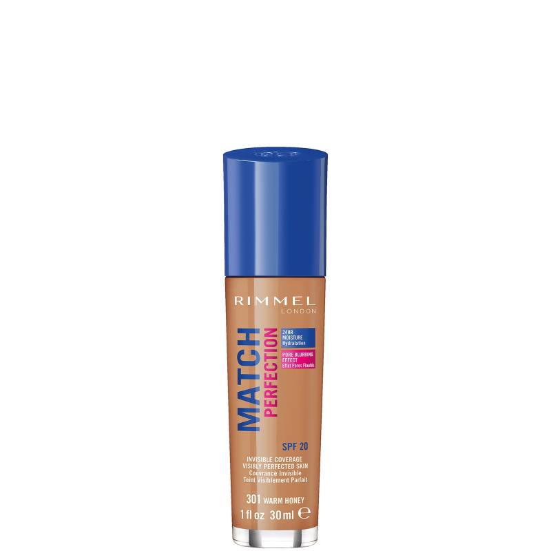 Rimmel London LSF 20 Match Perfection Foundation 30 ml (Verschiedene Farbtöne) - Warm Honey von Rimmel