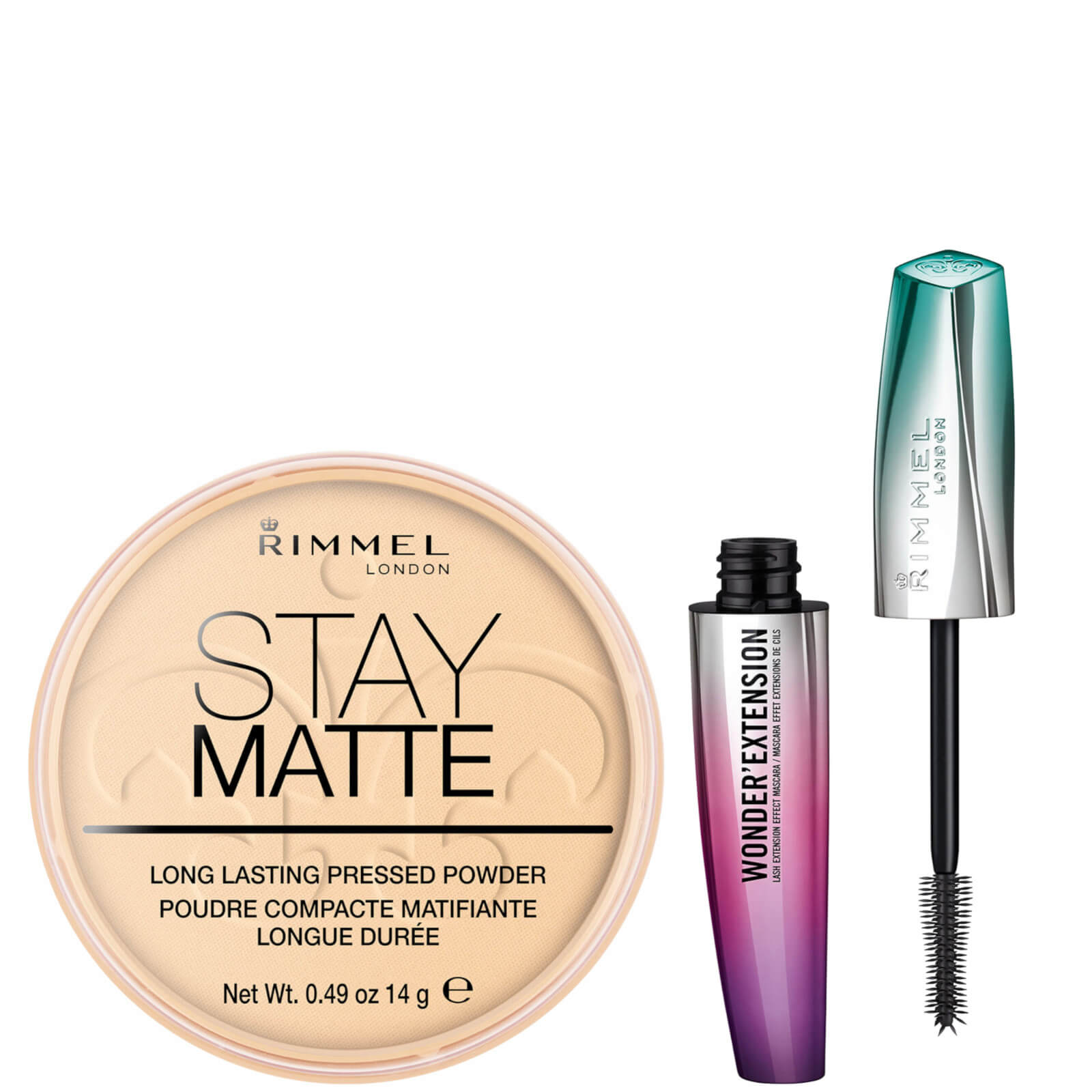 Rimmel Stay Matte Pressed Powder and Wonder Extension Mascara Bundle von Rimmel