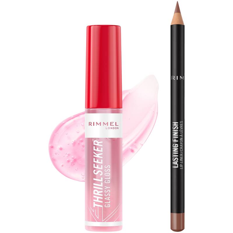 Rimmel Thrill Seeker Glassy Gloss and Lasting Finish Lip Liner (Various Shades) - 100 Coco Suga von Rimmel
