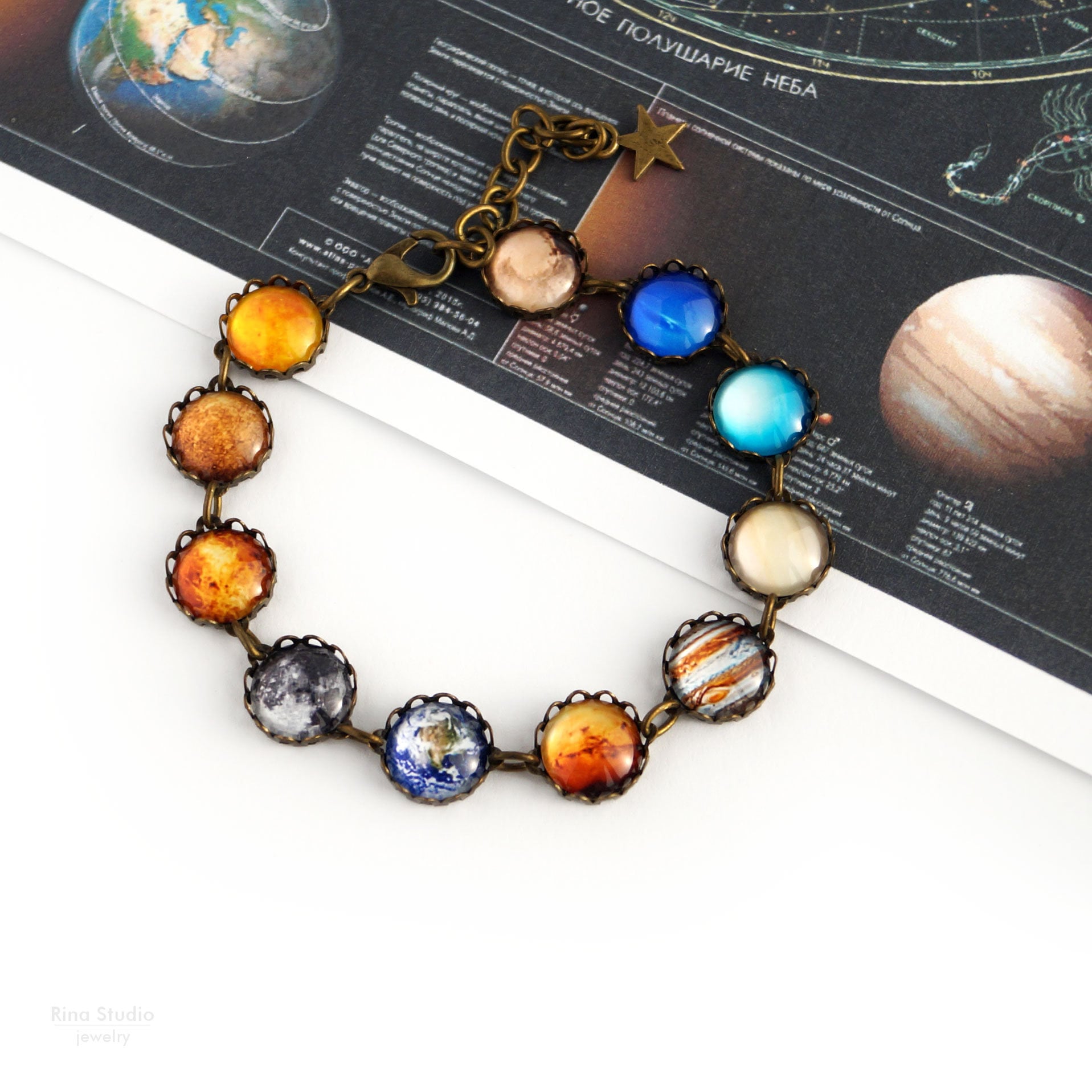 Sonnensystem Armband, Planet Schmuck Sonnensystem Armband, Planet Schmuck von RinaStudioJewelry