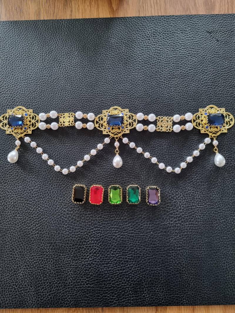 Miederzier, Kette, Gewandschmuck, Mieder, Renaissance, Mittelalter, Larp, Schlossfest von RinascimentoCollana