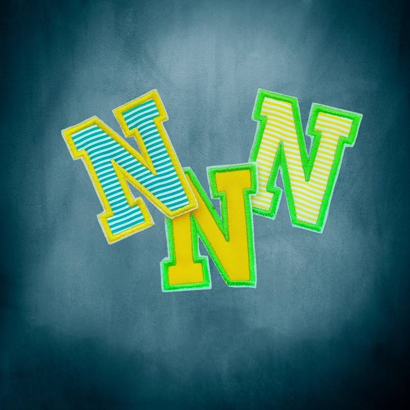 Buchstabe Flicke A-Z/Zahlen 0-9 Zum Aufnäher, Gestickte Buchstaben/Zahlen, 5 Größen, Verschiedene Farben von RinconPoupee