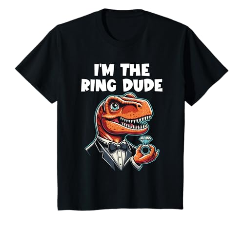 Kinder Ring Dude Ringträger T-Rex Dinosaurier Junggesellenabschied Hochzeit T-Shirt Kinder Ring Dude Ringträger T-Rex Dinosaurier Junggesellenabschied Hochzeit T-Shirt von Ring Bearer Dinosaur Lover