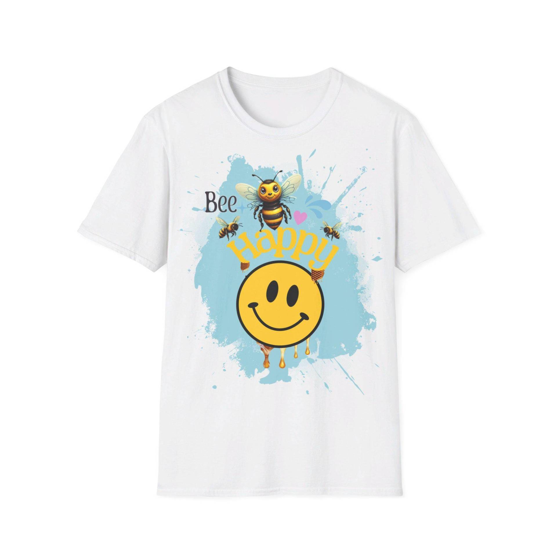 Bee Happy Design-Süße Bienen Illustration Mit Smiley Face Und Inspirierender Botschaft-Perfektes Geschenk Für Positive Vibes Gute Laune von RingDingArt