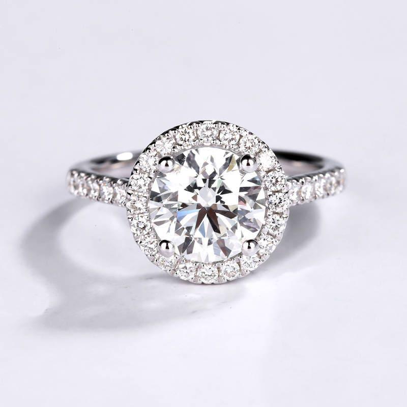 Antik Verlobungsring Vintage Frauen Hochzeit Moissanite Halo Diamant Braut Schmuck Halbe Ewigkeit Versprechen Jahrestag von RingOnly