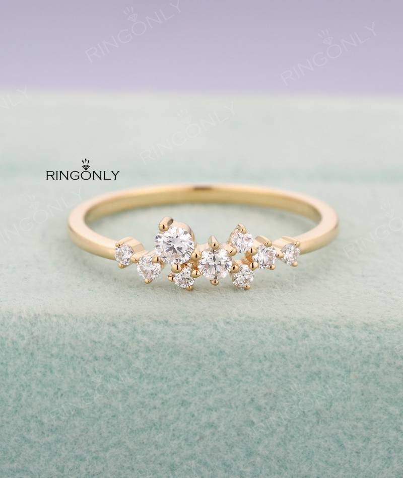 Cluster Verlobungsring Einzigartiger Frauen Hochzeit Diamant Brautring Schmuck Passend Stapeln Versprechen Jahrestag von RingOnly