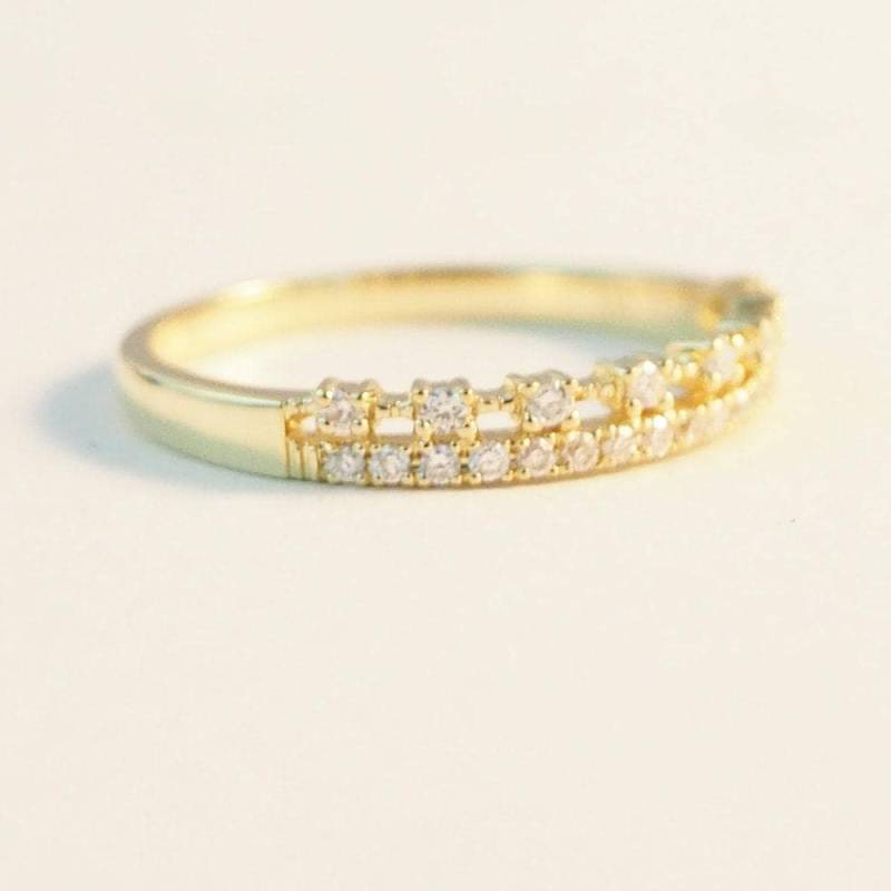 Diamant Ehering Halbe Eternity Band 14K Sliod Gold Dünne Zierliche Stapelring Versprechensring Stapelbare Ringe Zarte Ring von RingOnly